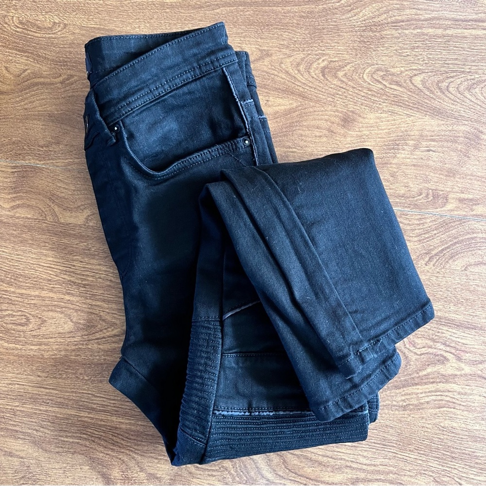 Zara Men’s Black Textile Extra Slim Button fly stretch Denim Jeans size 30